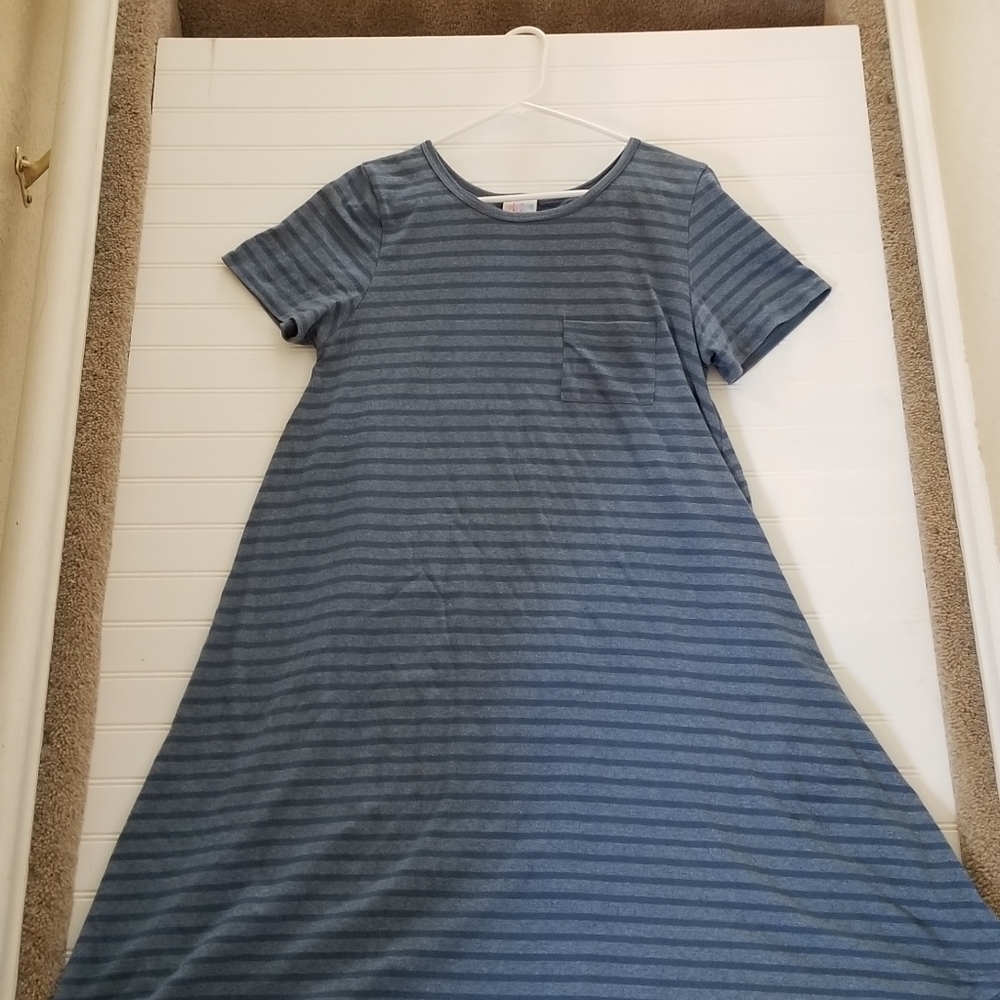 Lularoe - M Carly Light Blue Striped